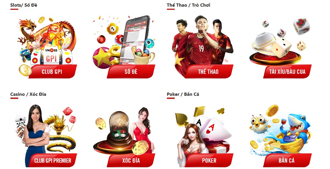 Giao diện Website đầy sắc màu Quốc kỳ Việt Nam của VN88